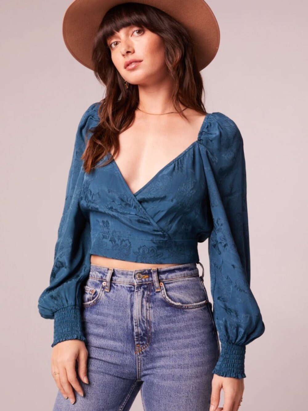 Band Of The Free Camille Deep Teal Crossover Top